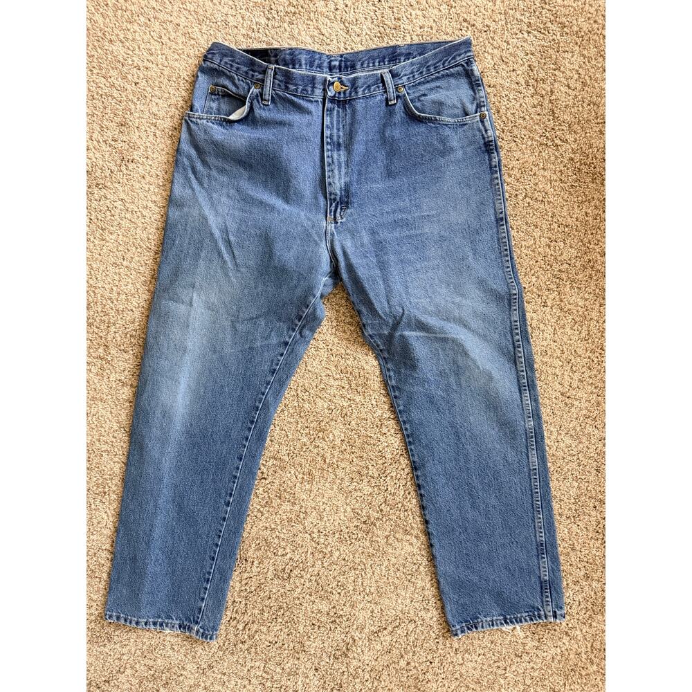 Wrangler Mens Blue Denim Jeans 40x32 Strait leg